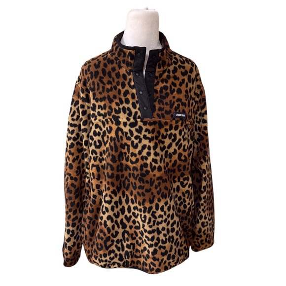 Lands' End Tops - Lands' End Animal Print Fleece pullover. SZ L